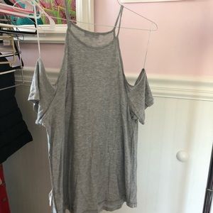 Grey off the shoulder shirt